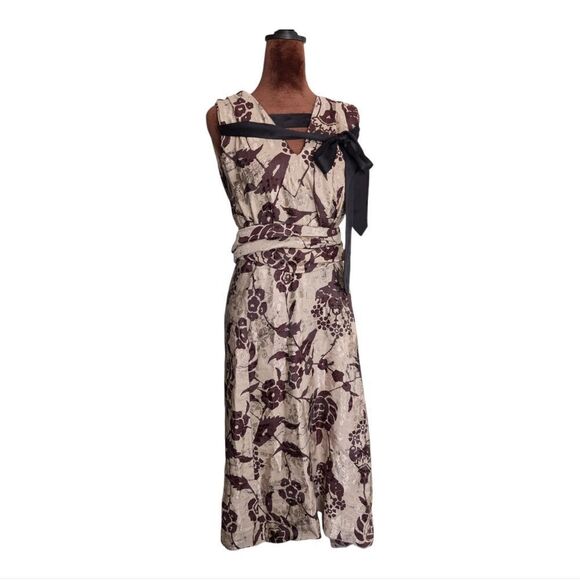 Dries Von Noten mocha brown floral size 38 runaway dress - Picture 9 of 9